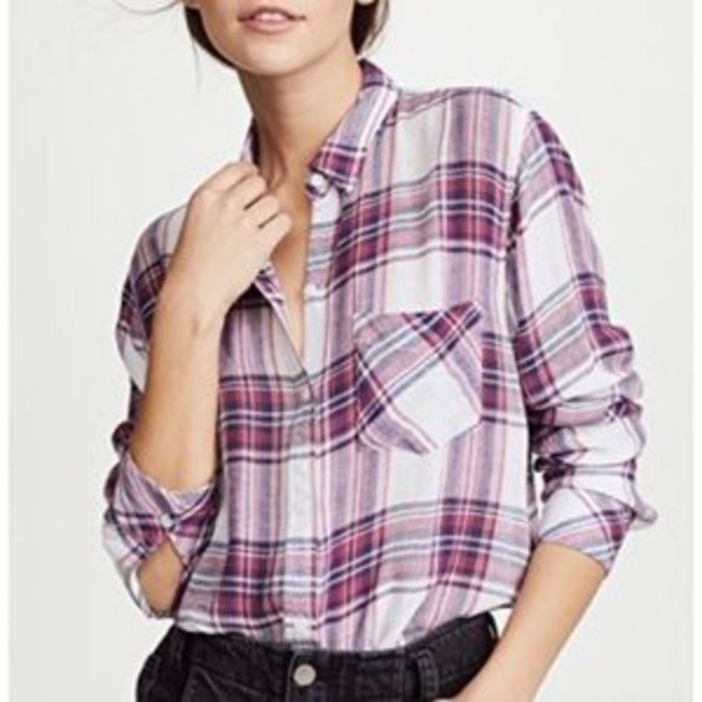 Rails Charli Plaid Button-Up Shirt - Raspberry Co… - image 7